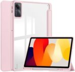 DWaybox Case for Xiaomi Redmi Pad SE 11.0 inch Released 2023, Smart Slim Folio Stand Auto Sleep/Wake Cover, with Pencil Slot, Clear Transparent Back Shell -Pink