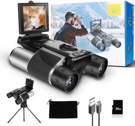 Digital Binocular with Camera 10x Optical Zoom 8X Digital Zoom, 2" LCD Display 40MP Camera 2.5K Videos Ideal for Concerts, Bird Watching, and Outdoor Adventures with 32GB SD Card