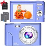 Digital Camera, FHD 48.0 MP Vlogging Camera Mini Camera Kids Camera Video Camera Pocket Camera with 32GB TF Card Autofocus 16X Digital Zoom, Compact Portable Camera for Kids Students Teenager-Purple
