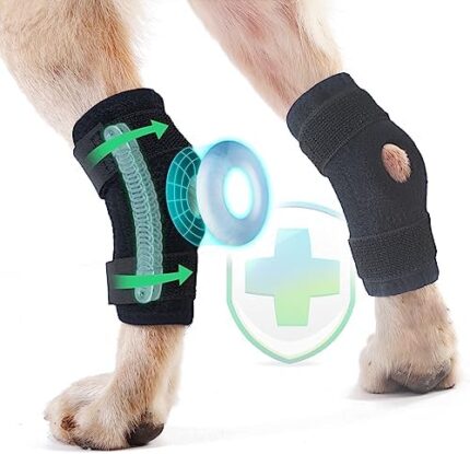 Dog Knee Brace for Rear Leg, Hock & Ankle Support, TORJOY Dog Leg Brace for Knee Pain Relief, Canine Hind Leg Joint Compression Wrap for Torn ACL & CCL, Injury, Sprain Protection, Arthritis, 1 Pair,XL