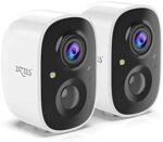 Dzees Outdoor Camera Wireless, Battery Powered WiFi Surveillance Camera for Home Security System with Siren Alarm & Spotlight, Motion Detection, Color Night Vision, IP65 Waterproof Cloud/SD-2-Pack
