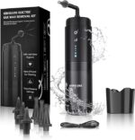 Ear Wax Removal Kit - Water Powered Ear Cleaner with 3 Pressure Modes, Ear Irrigation Flushing System Electric Ear Cleaning Tool for Adults & Kids with Basin & 6 Tips(Black)