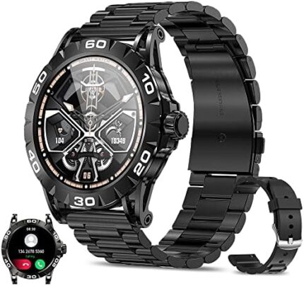 Efolen Smart Watches for Men (Answer/Dial Calls), 1.39" Bluetooth SmartWatch for Android and iPhone, IP67 Waterproof Outdoor Fitness Tracker with Heart Rate/SpO2/Sleep/BP/AI Voice (Black)