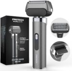 Electric Foil Razor Shavers 4 Blade Head Shaver for Men and Popup Beard Trimmer with Rechargeable 2 Adjustable Speeds Men's Beard Shaver by Pritech
