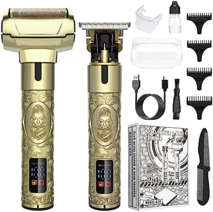 Electric Razors Rechargeable Cordless Shavers Hair Trimmer Professional Hair Men Hair Cutting Grooming Kit Electric Shavers for Men Face Rechargeable Adjustable Electric Razors Cordless Wet