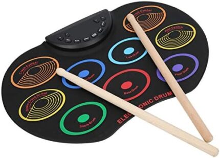 Electronic Drum Pad, Electronic Drum Pad Portable Colored Hand-Rolled Adult Beginner Percussion Instrument(Colorful)
