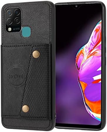 Elubugod Case for Infinix Hot 10s Case Cover,with Card Slot Case for Infinix Hot 10s X689B X689 X689D Case Cover Black