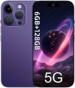 ExAchat A14 Pro Max 5G Phone Unlocked, Android 13 Phone Unlocked 6GB+128GB 6.82" FHD+ Display 120HzD 64MP Camera 6800mAh Dual SIM 5G Smartphone GPS/Fingerprint/Face ID (Purple)