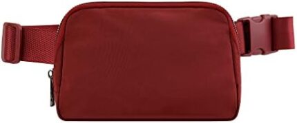 Fanny Pack Crossbody Bags,Small Waist Pouch, Belt Bag for Women and Men Waterproof - Everywhere Belt Bag(Wine)