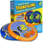 Fun Bouncy Paddle & Stringy Ball Toss & Catch Game - Easy to Use for Kids All Ages - Also Works as Frisbee - Soft Foam Design for Safe Play Indoors or Outdoors - Great Toy Gift Idea for Boys & Girls