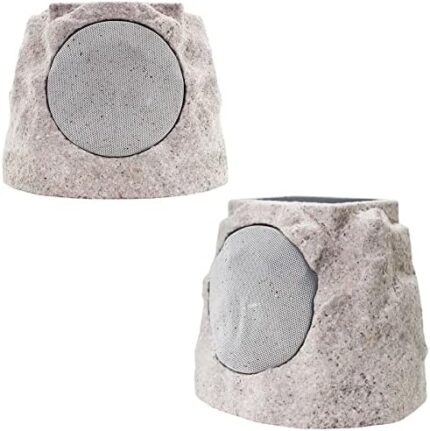 GGII Outdoor Rock Bluetooth Speakers - Solar Bluetooth Speaker, Wireless Waterproof, Solar Powered with Rechargeable Battery, Bluetooth Speakers with 7 Colors for Pool Patio Garden Home (Two/White)