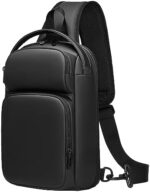 GYakeog Sling Bag for Men Crossbody Shoulder Bag with USB Charging Waterproof Casual Daypack Chest Bag Sling Backpack for Hiking Walking Biking Travel Cycling