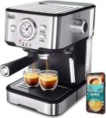 Gevi Espresso Machine, Professional Espresso Maker with Milk Frother Steam Wand, Compact Semi-Automatic Espresso Machines for Cappuccino, Latte, Gift for Dad or Mom
