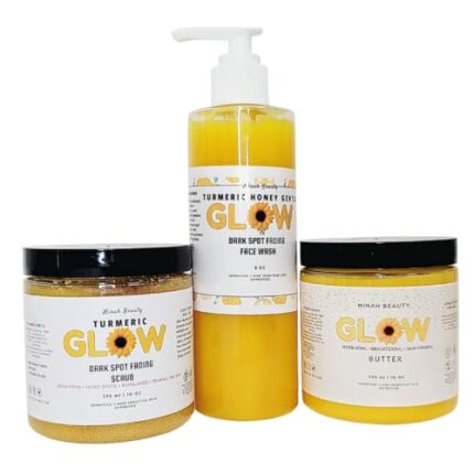 Glow Combo Skincare Set - Turmeric Glow Scrub, Glow Butter and Turmeric Glow Face Wash - Natural Exfoliation and Hydration
