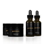 Golden Grooming Co. Beard Oil & Beard Balm Bundle for Men - Natural & Organic Beard Growth Kit - Christmas Gift for Men - Moisturize Beard & Mustache - Infused with Shea Butter - 4 Piece Set