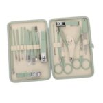 HAPINARY 18pcs Green Manicure Set Nail Clipper Fingernail Nail Grooming Tools Cuticle Remover Pusher Kit Nail Care Tools Manicure Pedicure Cutter Miss Portable Pedicure File Stainless Steel
