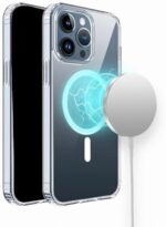 HS Tech iPhone 15 Pro Max Clear Case-Crystal Transparency, Shockproof Protection, Extra Protective,Compatible with magsafe, Anti Yellowing,Magnetic Phone case for iPhone15 pro max-Crystal Clear