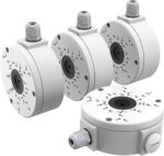 HXVIEW 【4-Pack】 Junction Box for Security Camera, Mounting Bracket Universal for Bullet Dome Security Camera, Metal Waterproof Aluminum Mounting Box Hide Cable, Fits Wall Ceiling (White)