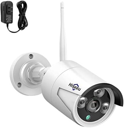 Hiseeu Camera Add on 3MP Outdoor Wireless Security Camera, Waterproof Outdoor Indoor 3.6mm Lens IR Cut Day & Night Vision with Power Adapter, Compatible 10CH Wireless Security Camera System