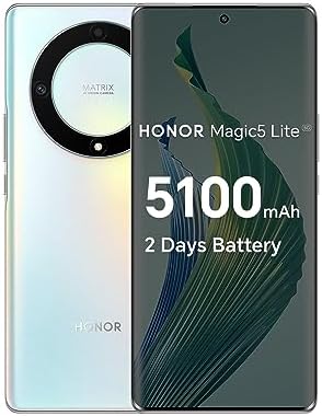 Honor Magic5 Lite Dual-SIM 256GB ROM + 8GB RAM (Only GSM | No CDMA) Factory Unlocked 5G Smartphone (Titanium Silver) - International Version