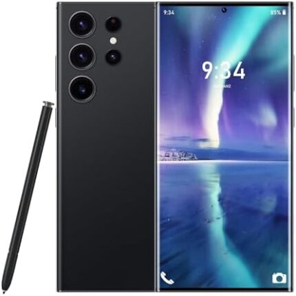 Huness I23 Ultra Smartphone Unlocked Cell Phone,Built in Pen,Battery 6800mAh 6.8" HD Screen Unlocked Phone,Android 13 6+256GB with 128GB Memory Card, Face ID/Fingerprint Lock/GPS (Black)