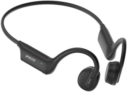 IFECCO Bone Conduction Headphones Bluetooth 5.3 - Open Ear Wireless Bluetooth Sport Headphones with Mic,IPX5 Waterproof Sweatproof Bluetooth Earphones for Cycling Running Workout