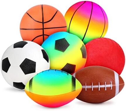 Innotoys Kids Playground Balls, 5 Inches Sports Ball Rubber Dodge Ball Kick Ball for Toddlers 1-3, Indoor Outdoor Balls Game Gifts for Boys Girls 3 4 5 6 Years Old (7 Pcs Balls)