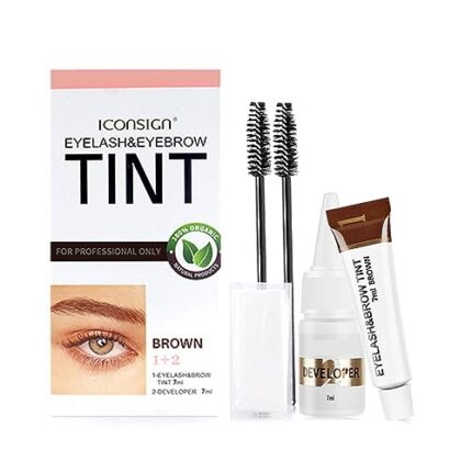 Instant Lash & Brow Set, Natural Bushy Eyebrow Makeup Kit, Long Lasting Spot coloring 100% Gray Converge DIY Hair Dying for Salon Home Use 7ml (Brown)