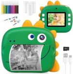 Instant Print Camera for Kids, Digital WiFi Print Camera with Zero Ink, Color Pen Set and 32GB Memory Card, Christmas Birthday Gifts for Girls Boys Age 3-12, HD Vedio Camera for Kids