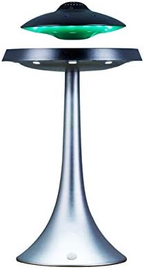 Izzya Anti-Gravity Flying Saucer Magnetic Floating HQ Bluetooth's Speaker Wireless Charging Seven Color Changeable Modern Night Light, Silver…