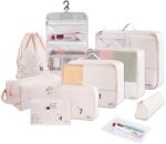 JOYASK 10 Set Packing Cubes For Suitcases Clothes & Toiletries Pack Luggage Clothes Storage Organizer Traveling Toiletries Organizer Luggage Packing Organizers for Travel Accessories (Pink)