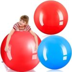 Jenaai Big Bounce Ball Large Rubber Ball Giant Inflatable Ball Inflatable Kickball Outdoor Exercise Ball Jumping Hopping Ball for Outdoor Activity Game Sports Party Decor