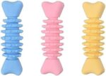 Kangnice Dog Chewing Toy Dog Chewable Bone Toy 3Pieces Boredom Pets Toy Large Breeds Biting Toy TPR Teether Chew Toy for Dogs Care for Dogs
