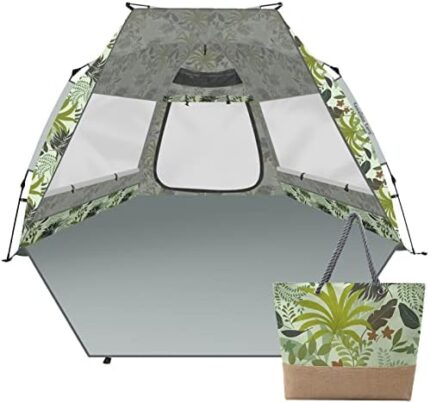 KawaGebo Kamp Pop Up Beach Tent Sun Shelter for 4-6 Person - 99" Wide X-Large Beach Tent Pop Up Shade UPF 50+ UV Waterproof Carry and Easy Setup Sun Shade Tent with Beach Bag