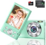 Kids Digital Camera 4K 48MP Camera for Kids with 32GB Card 2.8 Inch Screen Autofocus Function Point and Shoot Camera for Girls Boys Beginners, 2 Batteries (Green)