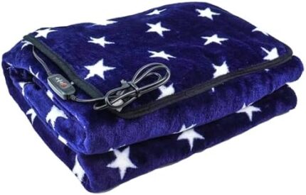 Kirkwood Kitchen Star Printed Heated Blanket, Soft Fleece Portable USB Power Outdoor Blanket, Stadium Blanket, Picnic Blanket, All-Purpose Use, Traveling, Camping, Hiking & Outdoor Activities