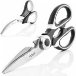 Kitchen Shears by Gidli - Lifetime Replacement Warranty- Includes Seafood Scissors As a Bonus - Heavy Duty Stainless Steel All Purpose Ultra Sharp Utility Scissors