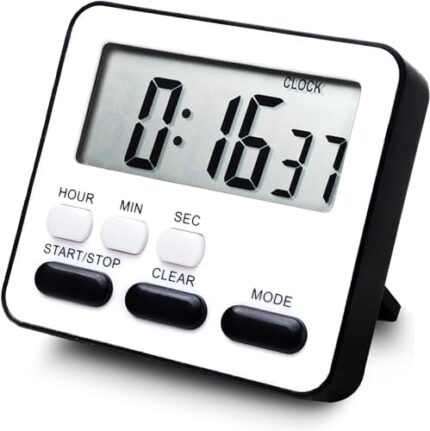 Kitchen Timer for Kids for Cooking Count Down Count up Tanmalan Alarm Clock Desk Clock(Black)
