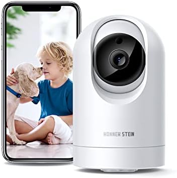 Konnek Stein 1080P Security Camera(2.4G Only), Baby Monitor 360-Degree for Home Security, Smart Home Pet Camera, with Night Vision, Compatible with Alexa & Google Assistant Home Security Camera