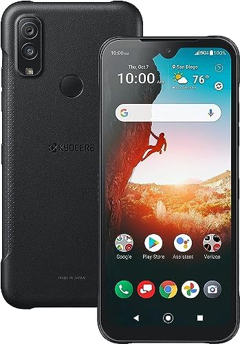 Kyocera Dura Series| Rugged 5G Smartphone | for Use on The Verizon Wideband Network | Black (Renewed) (DuraSport 5G UW)