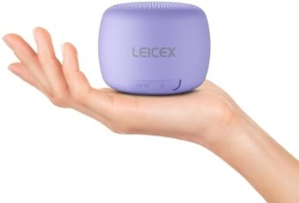LEICEX Small Bluetooth Speaker Portable Speakers-Mini Wireless Speaker with HiFi Stereo Sound，Big Rechargeable Battery,Waterproof Travel Speaker with Hanging Rope for Easy Carrying.(Purple)