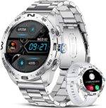 LIGE Smart Watches for Android iOS, Bluetooth Calls/Text Remind/Voice Speaker, Fitness Tracker with Heart Rate Sleep Monitor, 1.32'' HD Full Touch Screen, IP67 Waterproof Sliver Smartwatch for Men