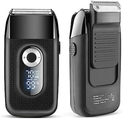 LOBINH Electric Razor for Men, 100% Washable Foil Shaver, Rechargeable Waterproof Electric Shaver Wet & Dry Shaving with Pop-up Trimmer, 120 mins Runtime, Floating Head, LCD Indicator