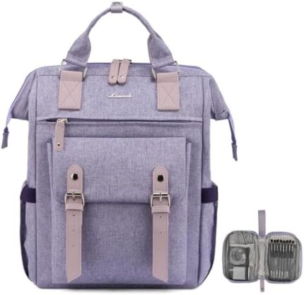 LOVEVOOK Laptop Backpack for Women, Teacher Nurse Bag Work Travel Computer Backpacks Purse,Water Resistant Daypack with USB Charging Port, 17.3 inch