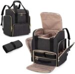 LUXJA Makeup Backpack with 3 Removable Cases and 1 Makeup Brush Bag, Large Makeup Bag Cosmetic Bag with Multiple Storage Sections (Patented), Black