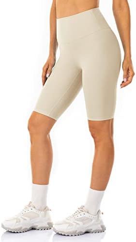 Lavento Women's Ribbed Biker Shorts 6" / 10" - High Waisted Workout Active Yoga Shorts