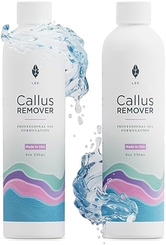 Lee Beauty Professional Callus Remover for Feet - 8 Oz, Original, Powerful Formulation - Extra Strength Gel, Home Pedicure Foot Spa Results - Cracked & Dead Dry Skin Supplies - 2 Pack