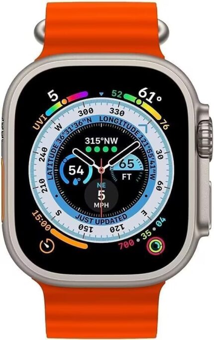 MUDHEN Smart Watch Ultra 49mm Series 2.2-inch Fitness Watches for Women Men Exercise Modes Sleep Tracking Apps, Water Resistant Watch for iOS and Android Oranger