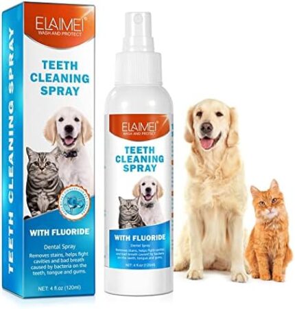 MXCZBSM Dog Breath Freshener, Dog Teeth Cleaning Spray, Freshens Breath Instantly, Dog Dental Spray, Pet Fresh Breath Dental Spray, Dog Mouthwash Without Brush Fights Tartar (1pack)