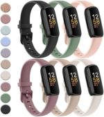 Meliya 6 Pack Sport Bands Compatible with Fitbit Inspire 3 Bands Women Men, Classic Soft TPU Adjustable Sport Bands Replacement Straps for Fitbit Inspire 3 Fitness Tracker